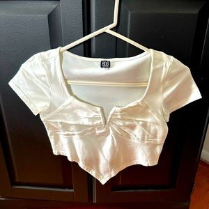 White BDG Crop Top